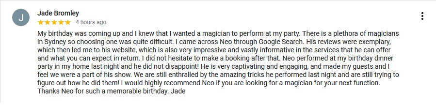 Magician Sydney Neo Review Jade