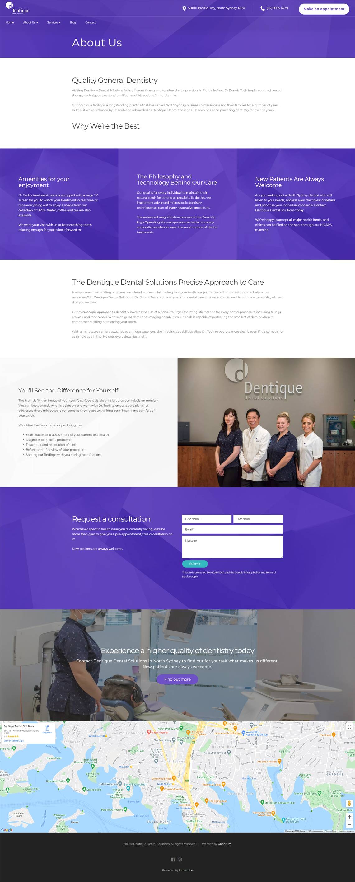 Dentique Content Page