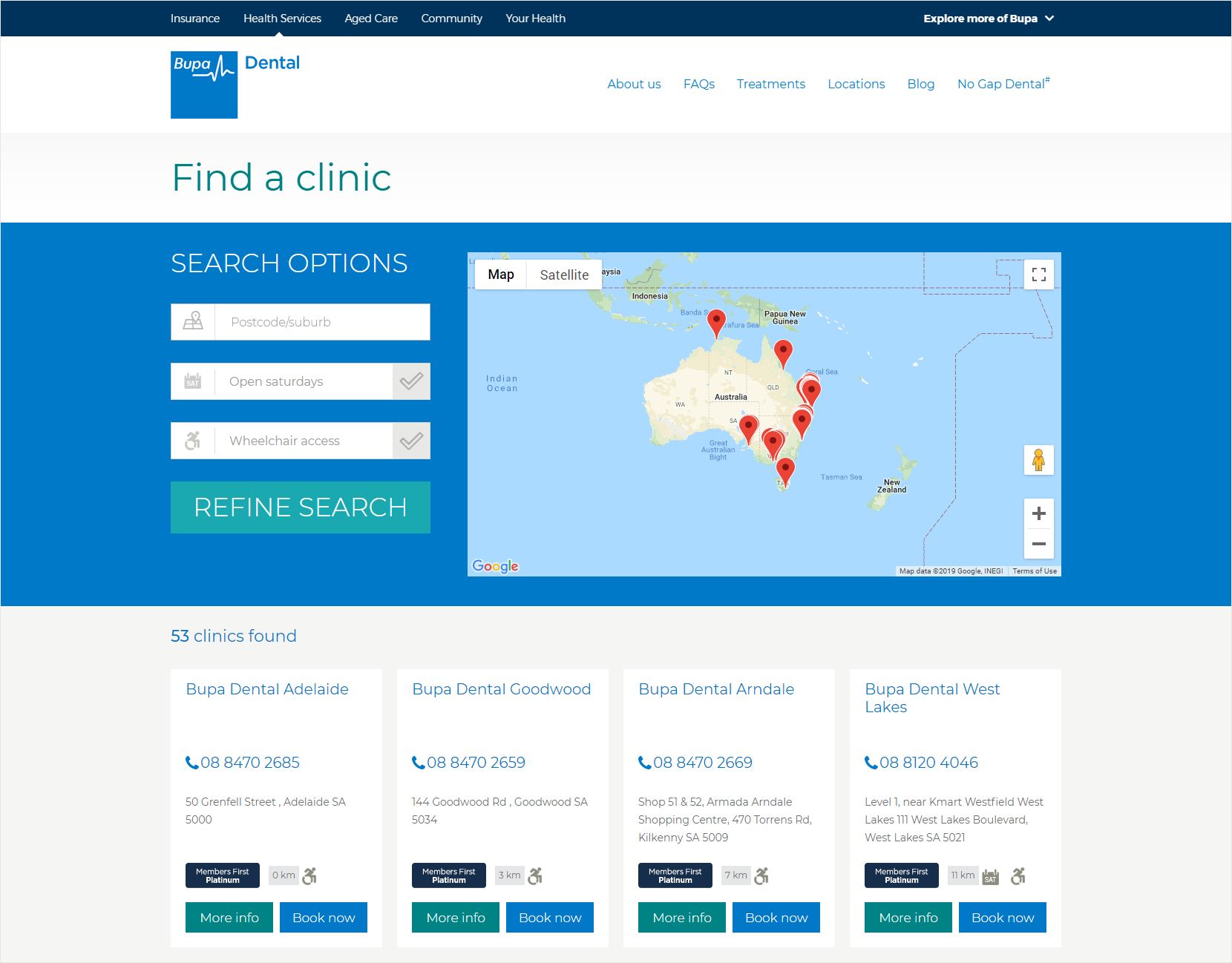 Bupa Dental Clinic Locator