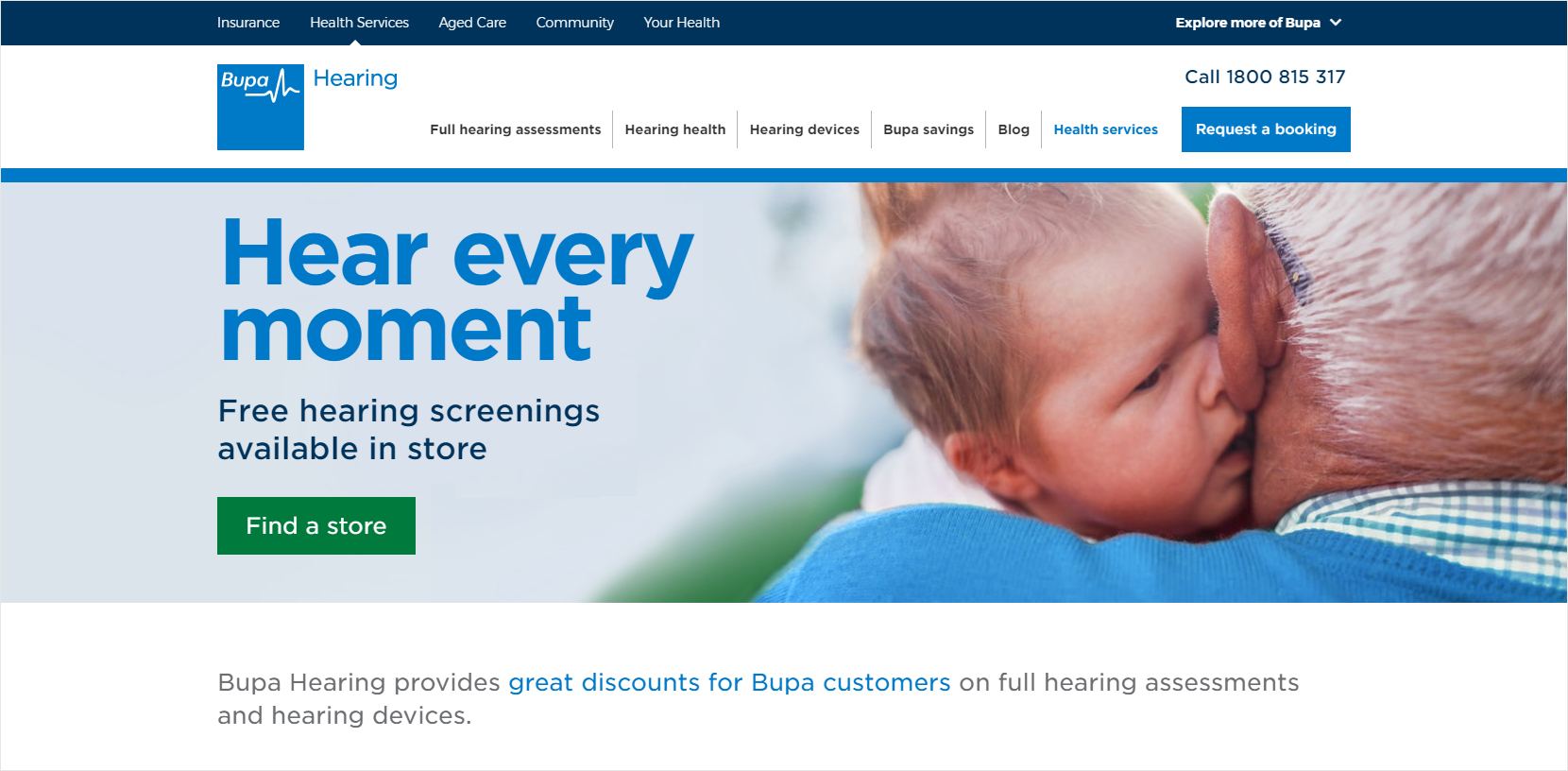 Bupa Hearing Website