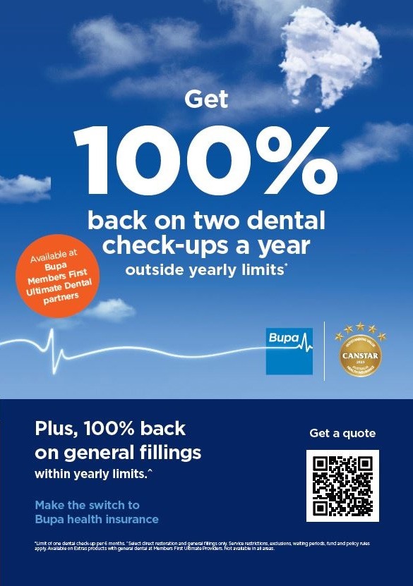 Get 100% back on two dental check-ups a year