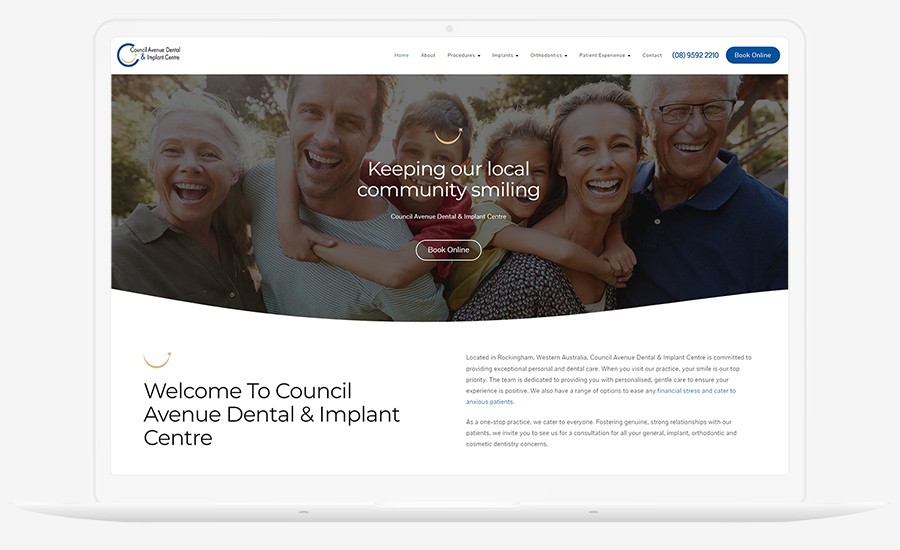 Council Avenue Dental Laptop View