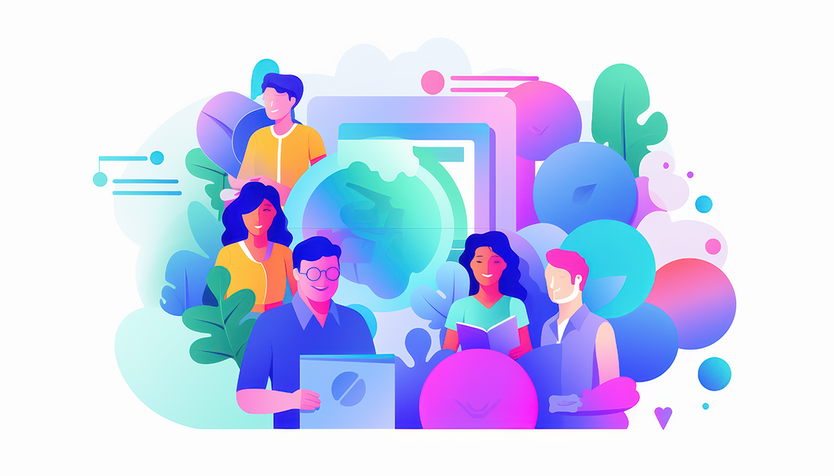 Illustration of an audience working