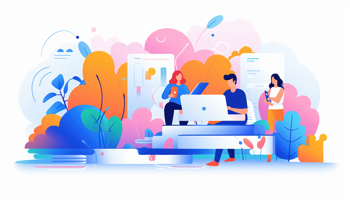 Illustration of entrepreneurs working