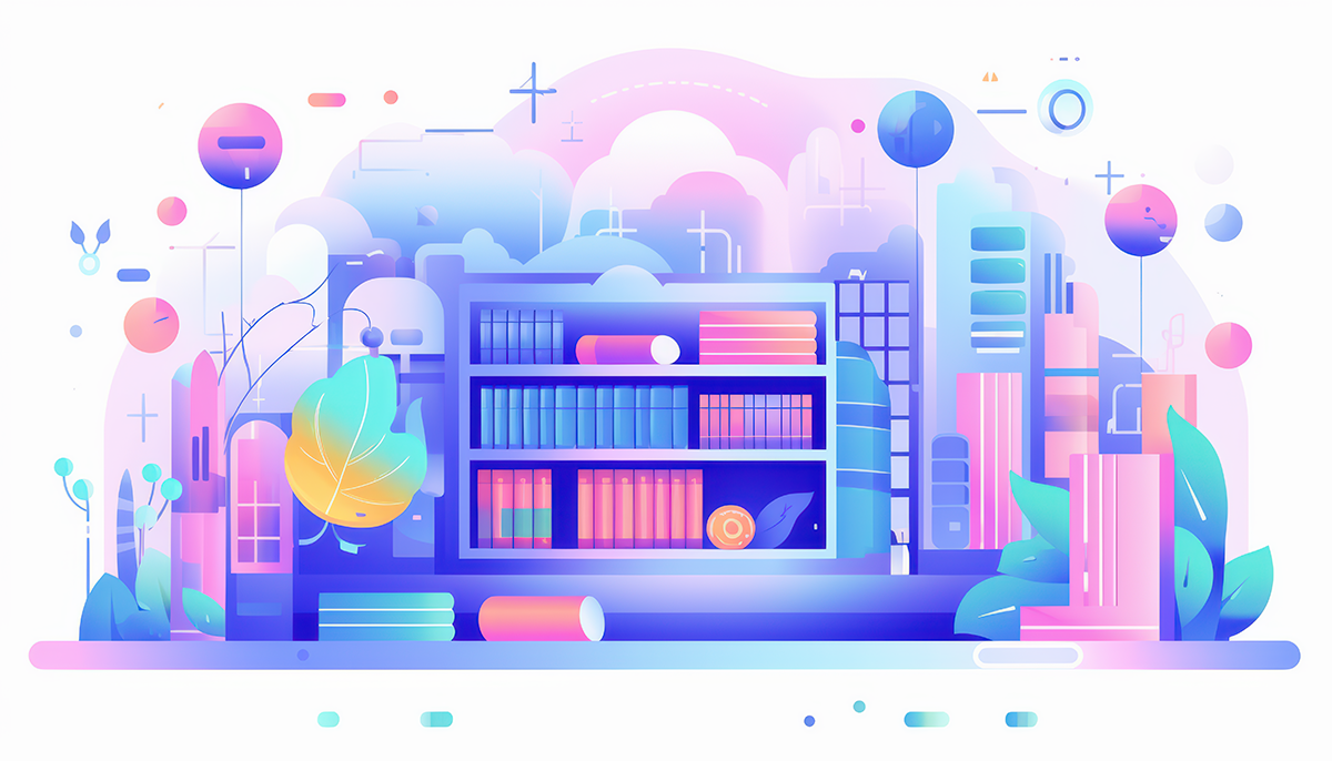 Illustration of digital library