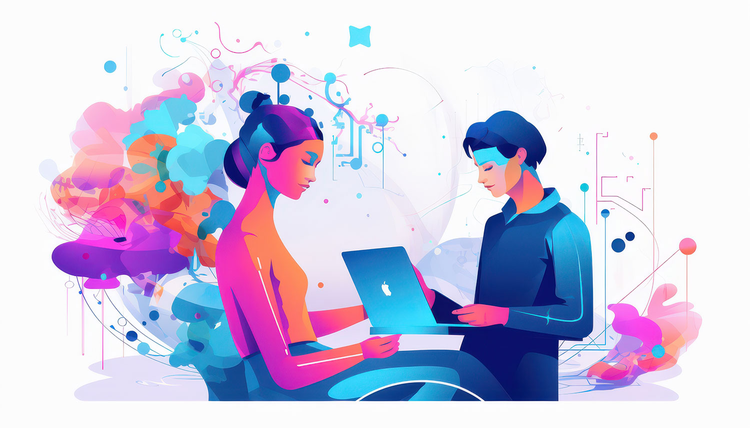 illustration reading AI news