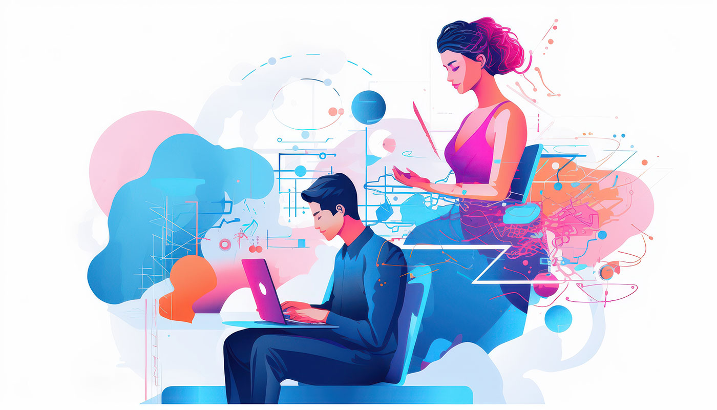 illustration AI customer service