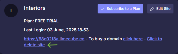 delete site