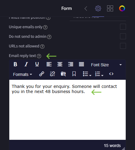 email reply text message