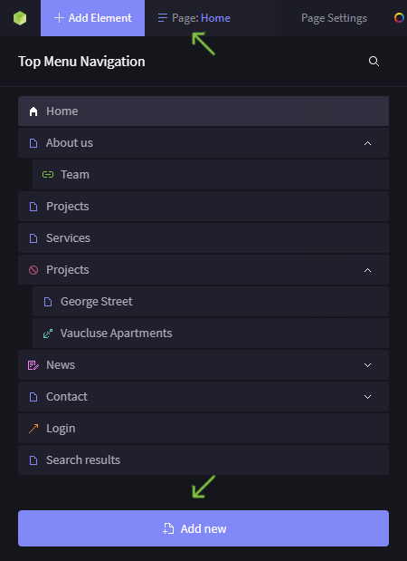 Add new item