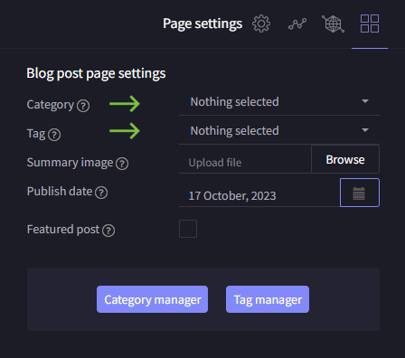 categories and tags