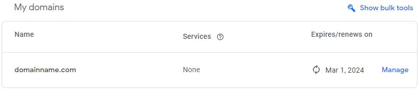 My Domains Section