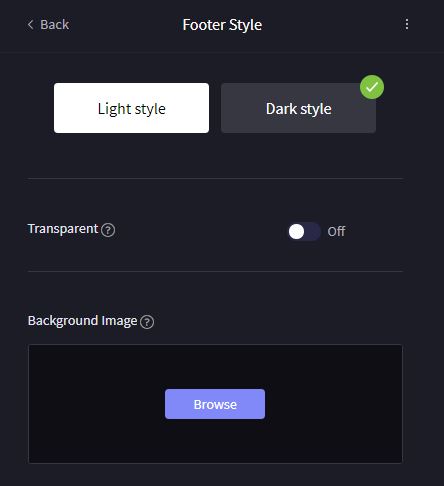 footer style options