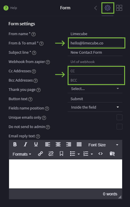 Setting your email address