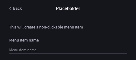 new placeholder settings