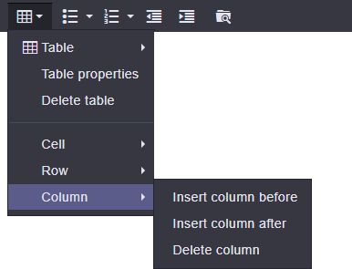 insert table column