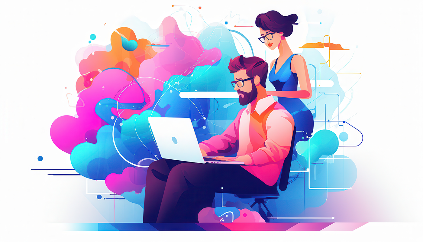illustration of entrepreneurs creating ideas