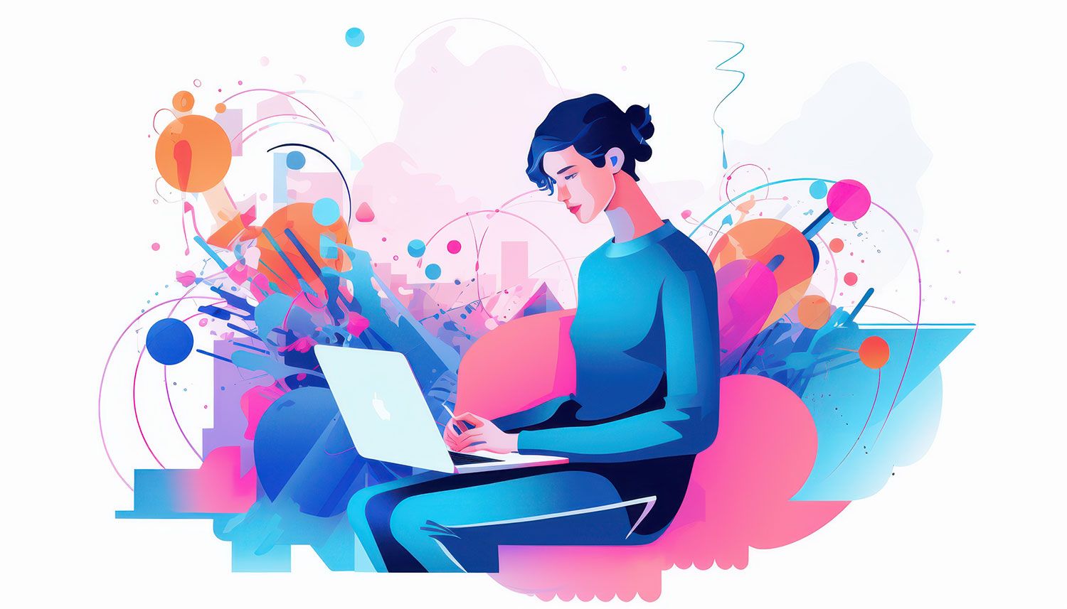 illustration reading AI news