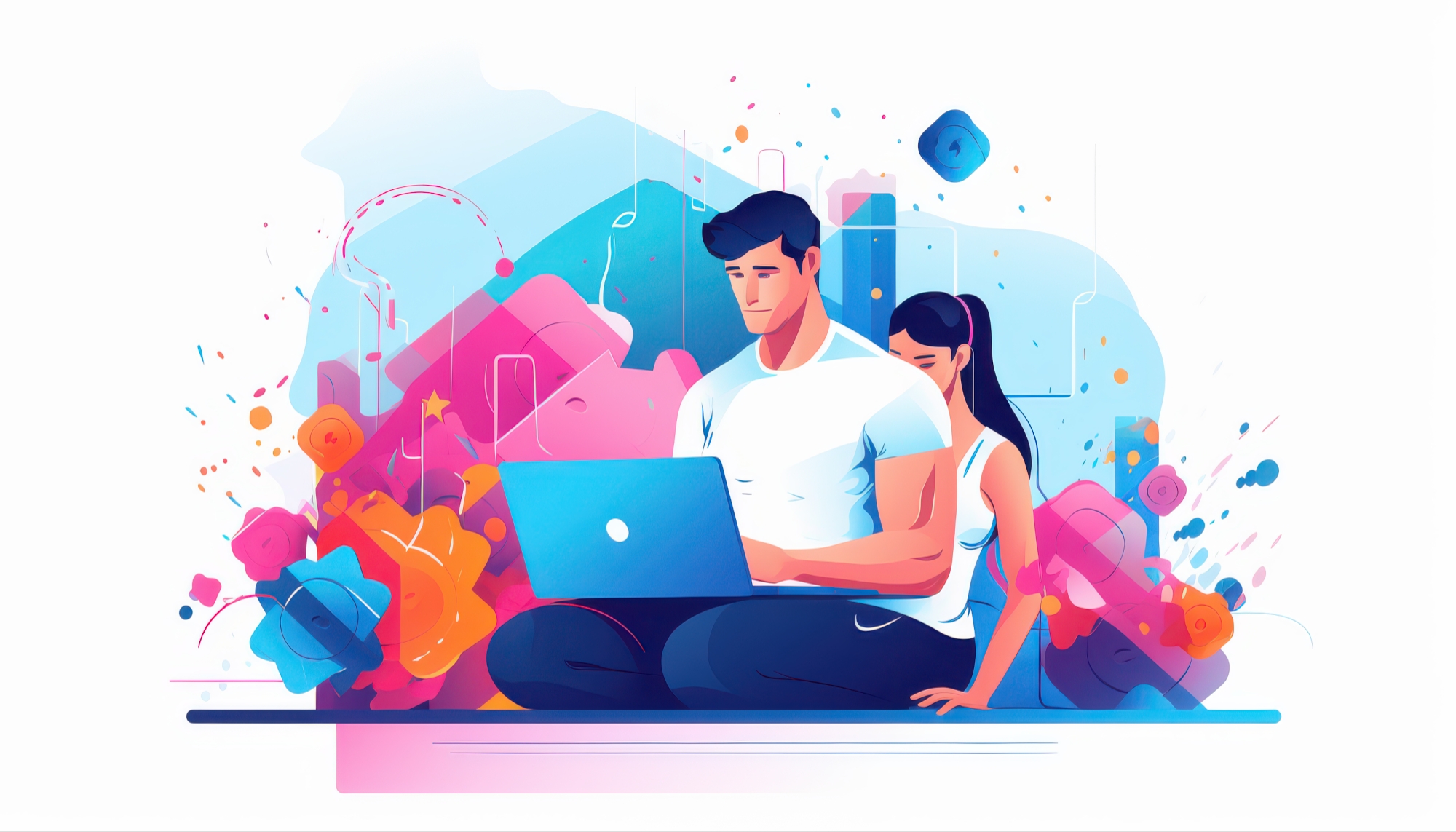 web agency people working on their laptop