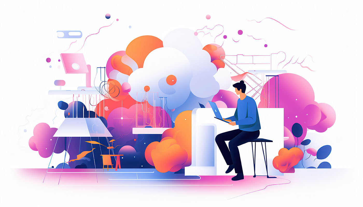 illustration entrepreneur working