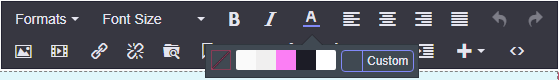 colour palette on html editor