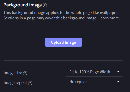 page background settings