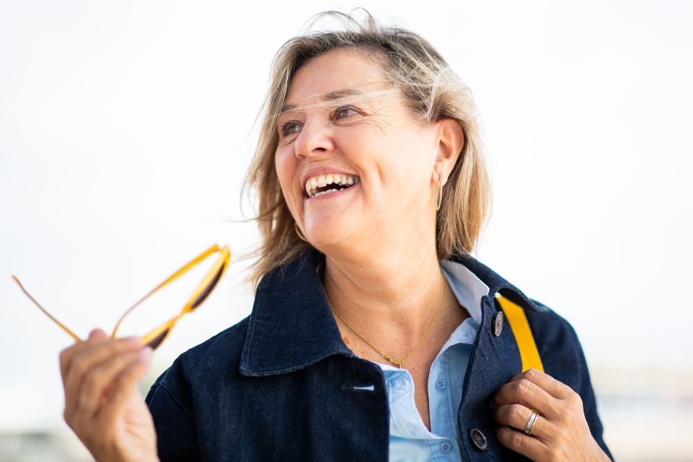 White bright smile on woman in Tweed Heads