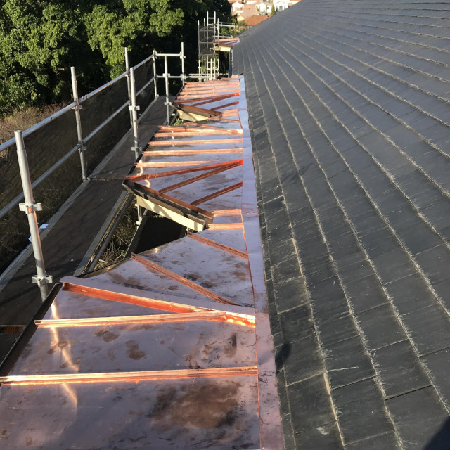 Copper standing Seam, Copper flashings