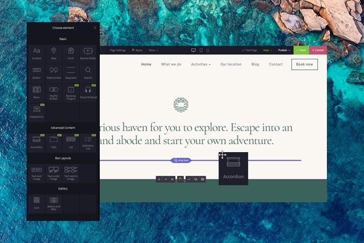 website builder interface