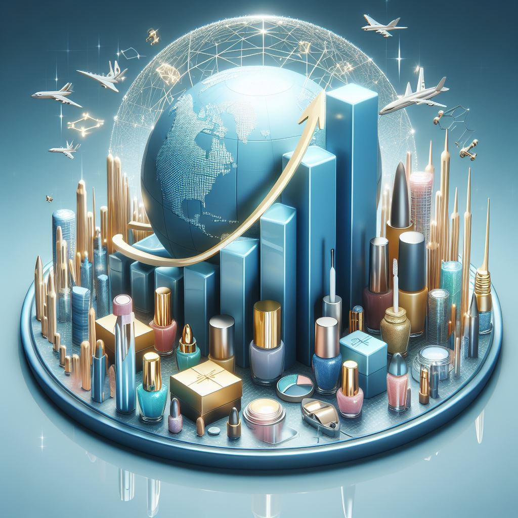 A graph showing the upward trend of the global nail products market