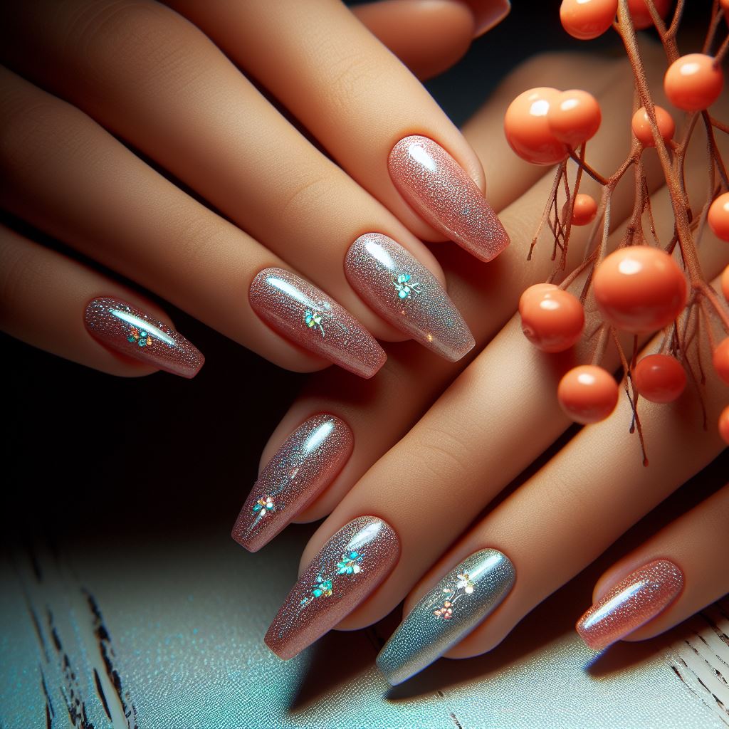 Close-up shot of nails painted with Nail Glow