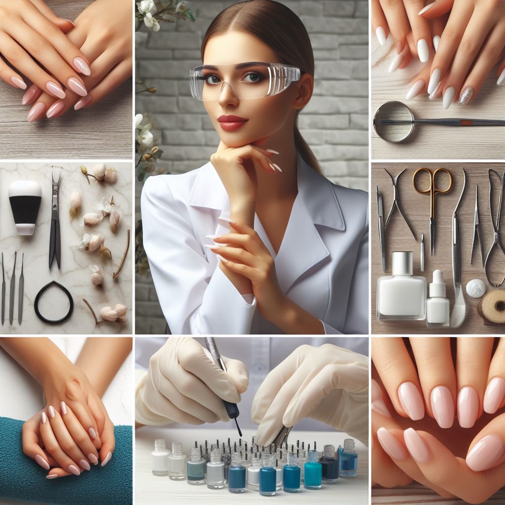 Collage showing professionalism, quality, and expertise in nail care