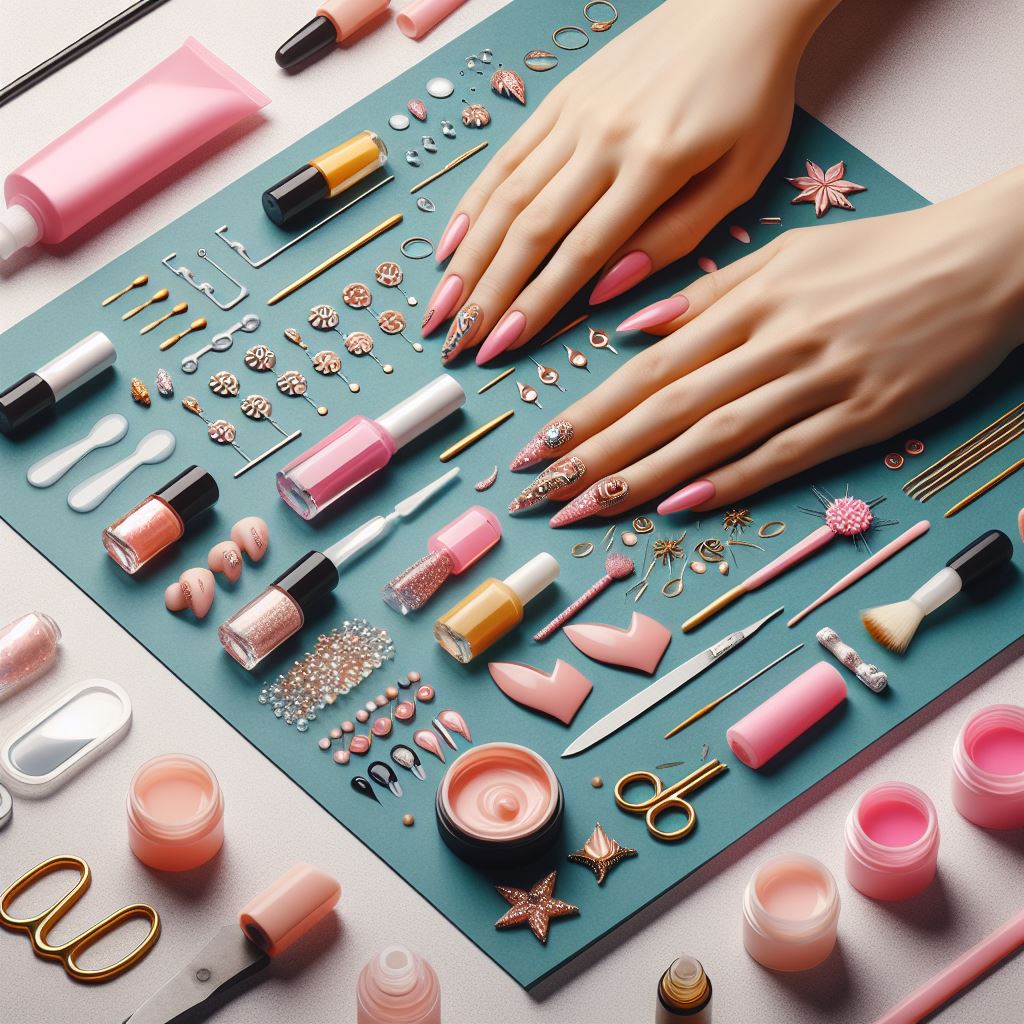 Finishing Touches - An image capturing the final steps of DIY acrylic nails, emphasizing curing, sealing, and showcasing essential nail care tips