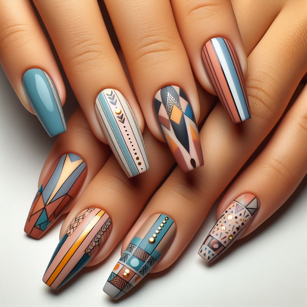 Geometric Nail Art Design