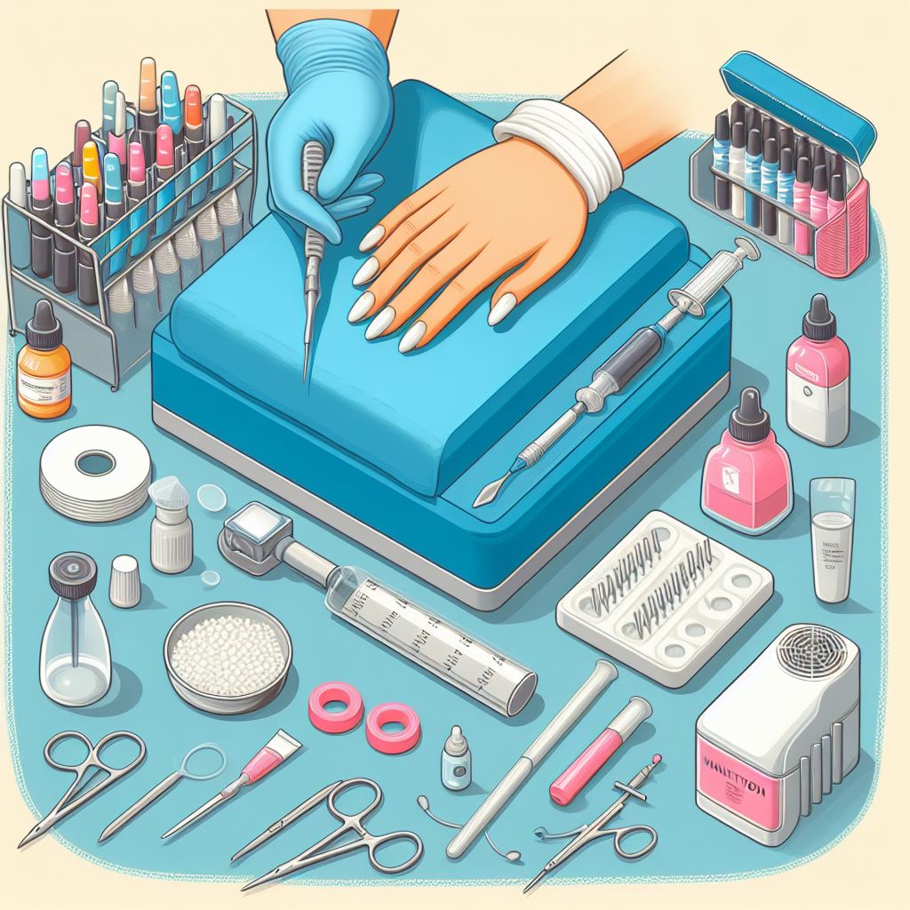 Image depicting hygiene precautions for safe manicures in a salon, showing sterilized tools and clean salon environment