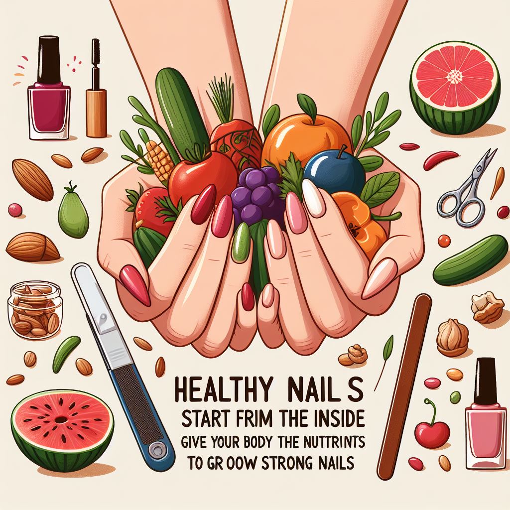 Image featuring hands maintaining healthy nails, including keeping them clean and trimming regularly