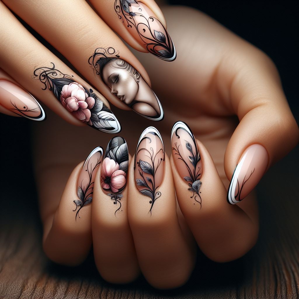 Image of elegant french manicure nails representing self-expression through nail art