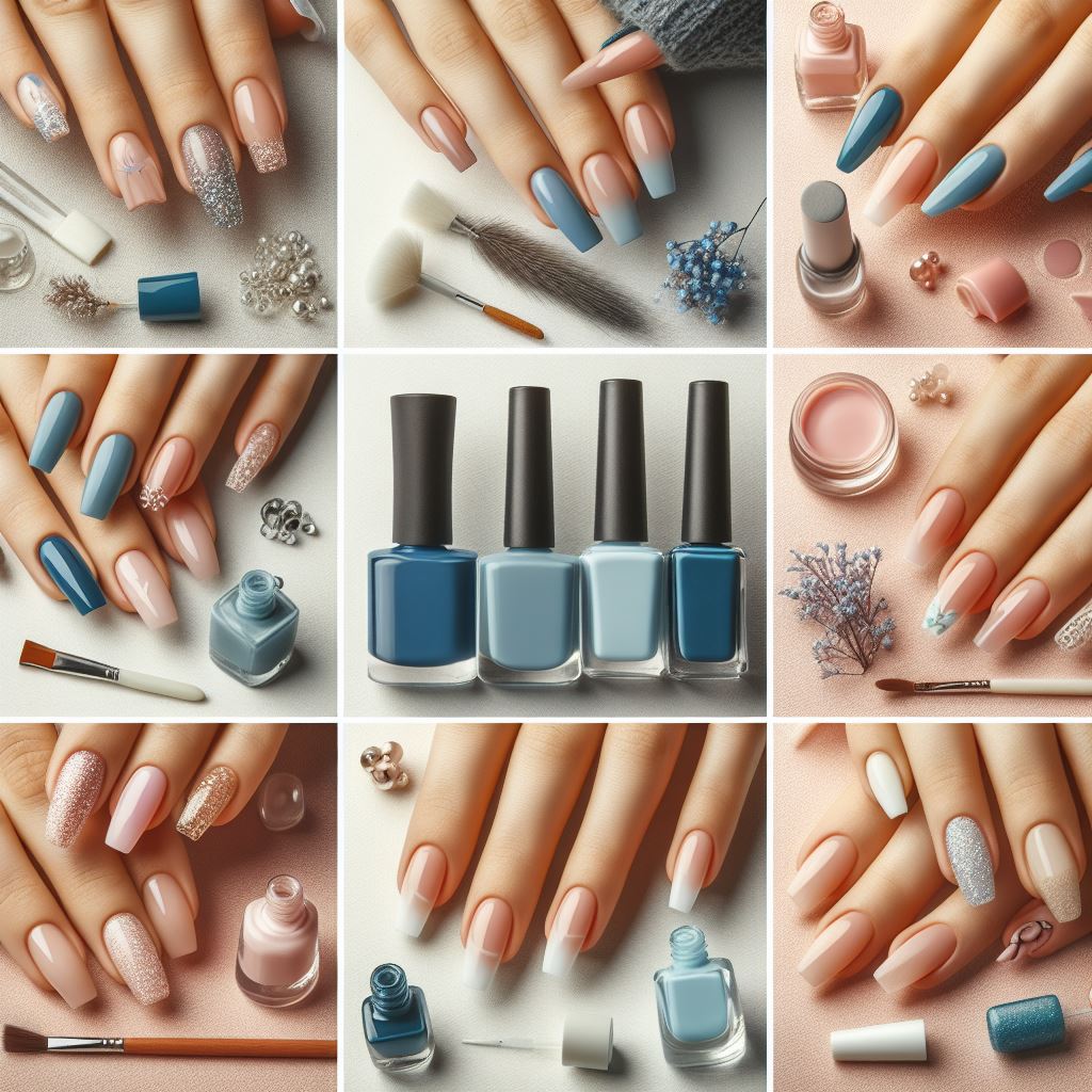 Image showcasing various types of manicures including Regular, French, Gel, and Dip Powder, providing options for different preferences