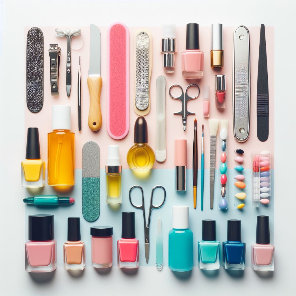 Manicure tools and nail care products for maintaining healthy nails
