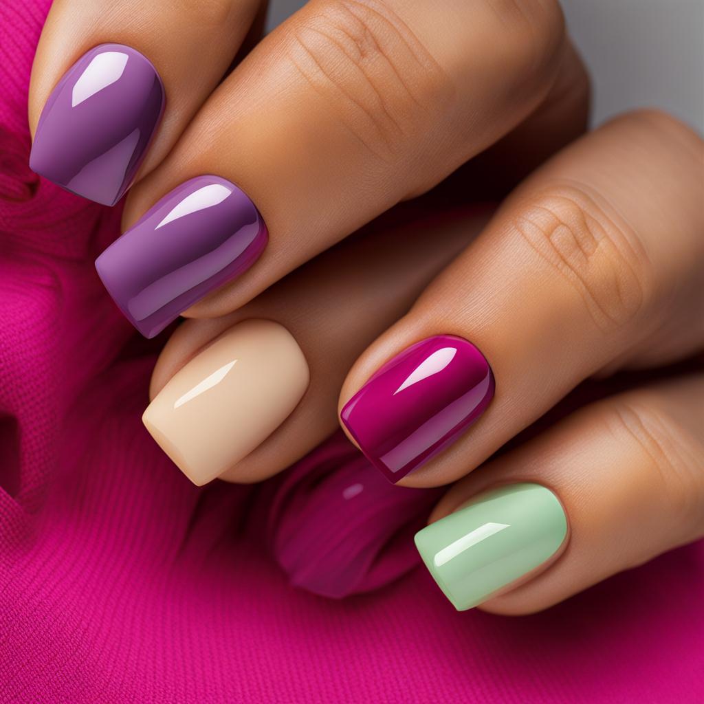 Sophisticated short square acrylic nails with different color options