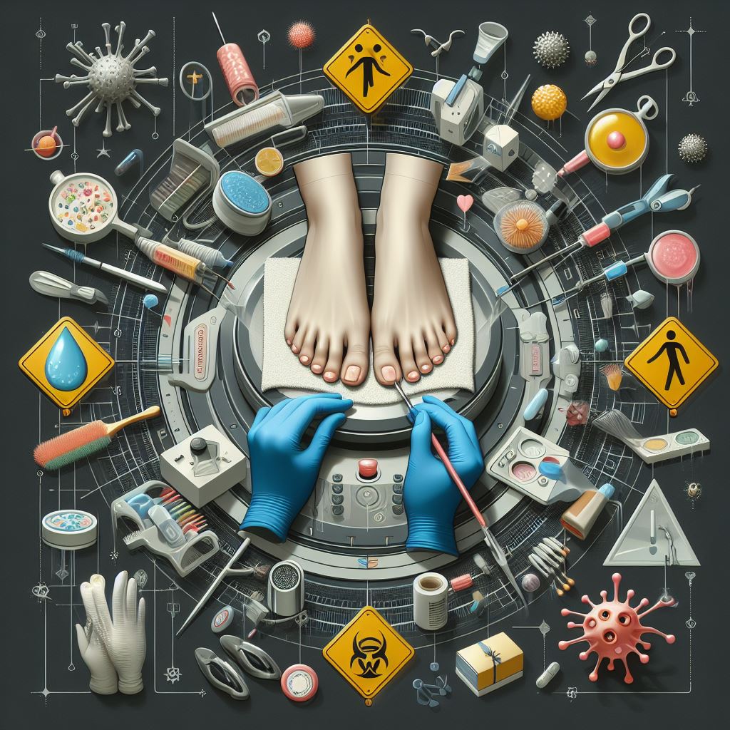 Visual representation of safety measures and potential risks in Nail Treatments