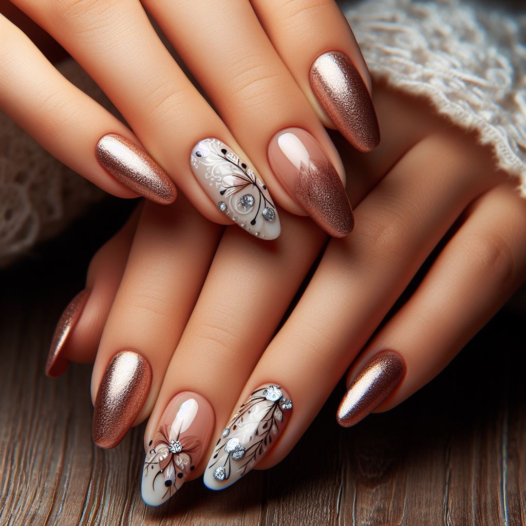 Well-groomed hands with elegant nail art designs, projecting professionalism and attention to detail in a professional setting