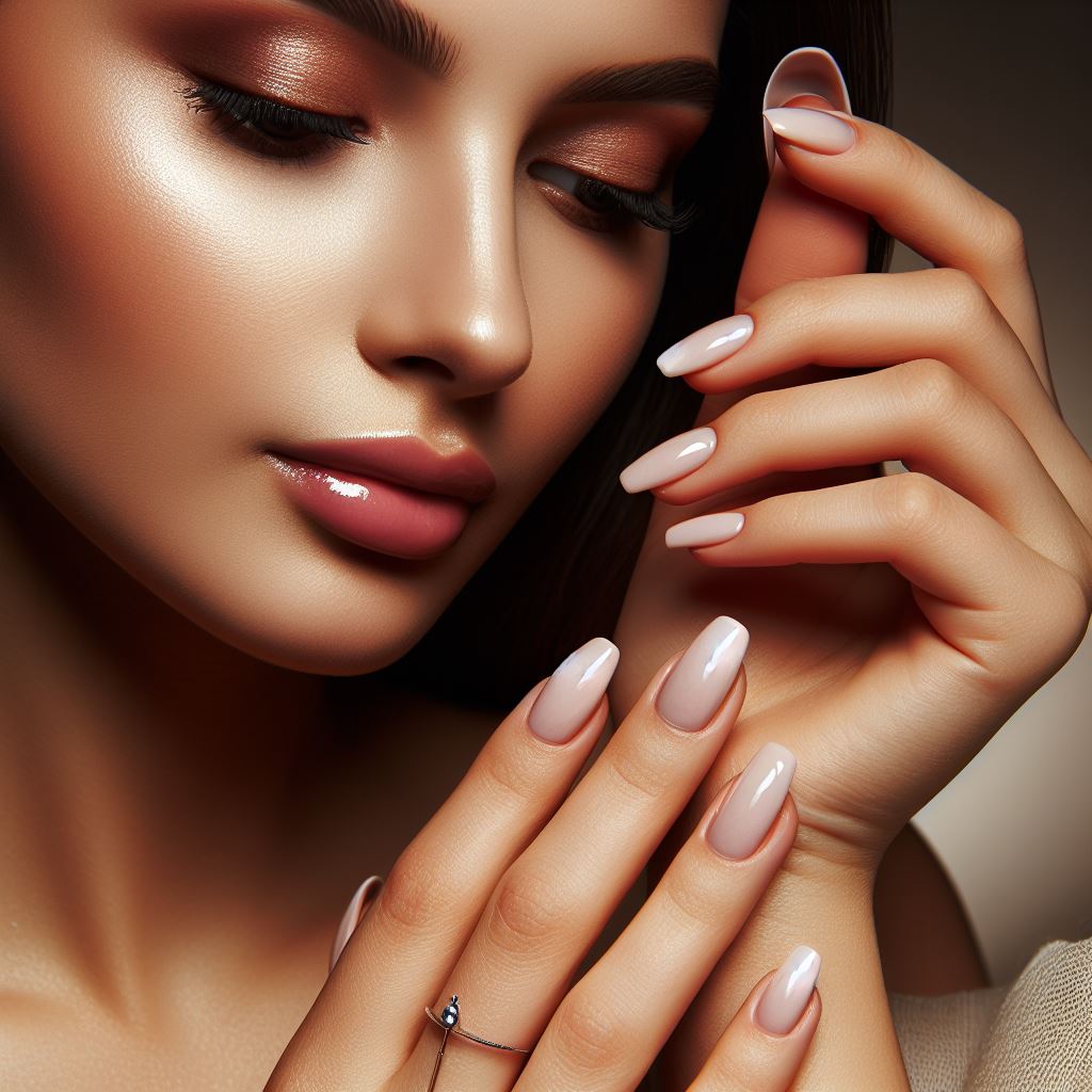 Woman flaunting beautifully manicured nails