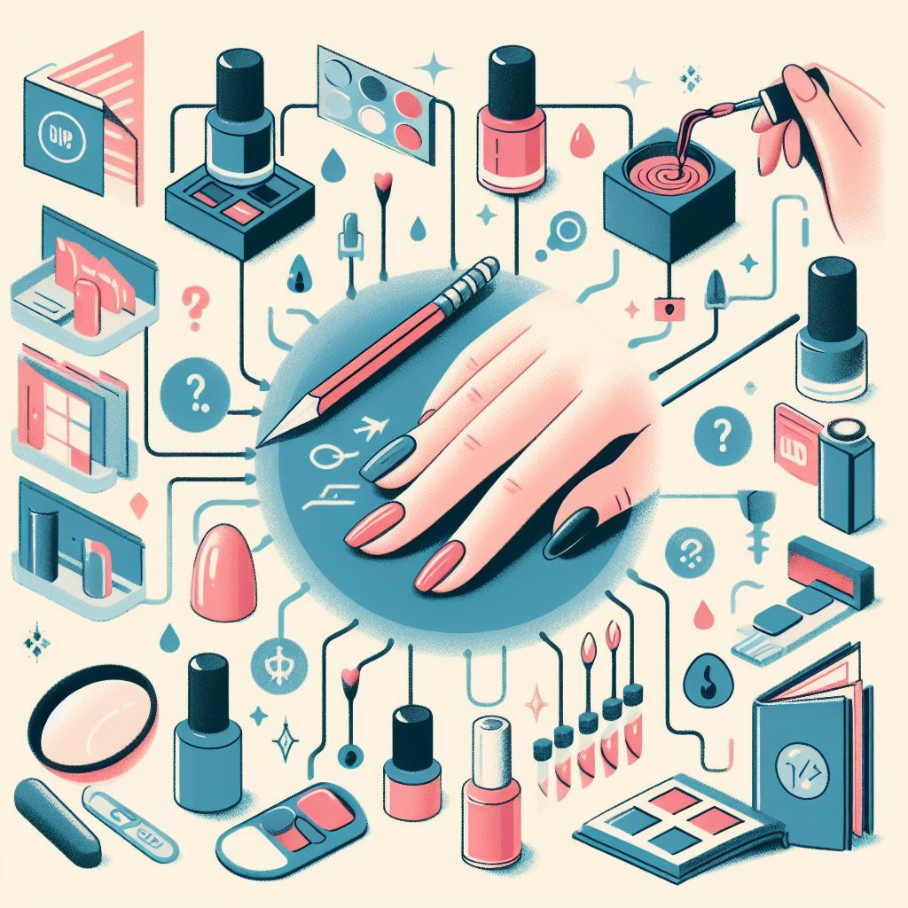 illustration showing the process of selecting a nail art design