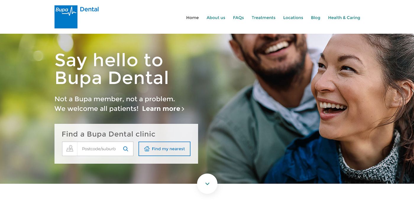 Bupa Dental Home Page