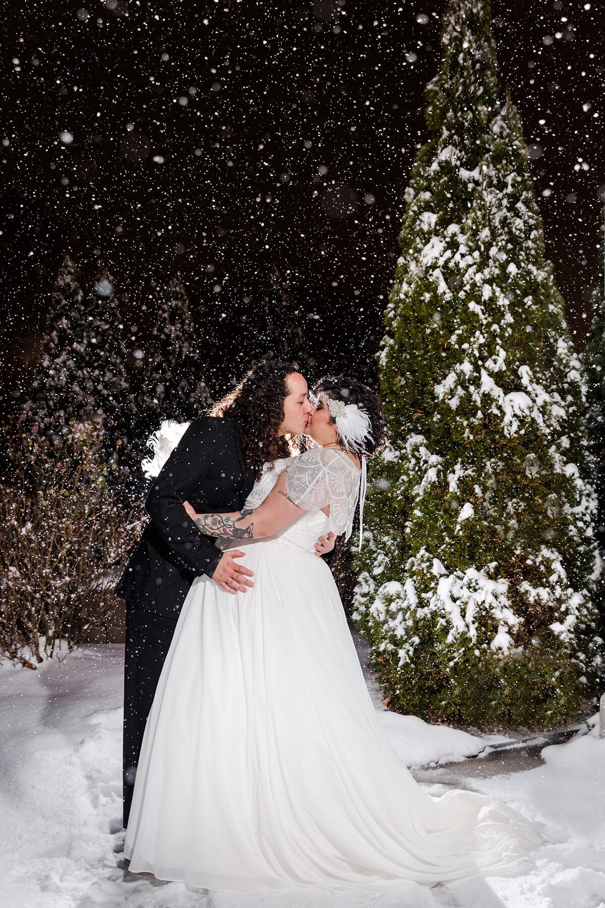 Emily + Andrew's Snowy Winter Wedding at the Versailles Ballroom