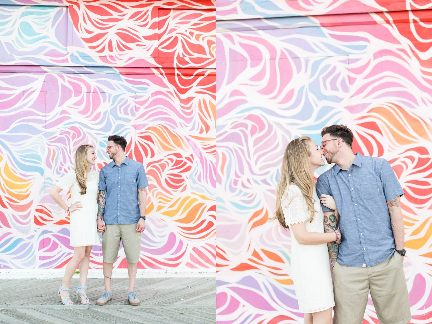 Erica + Chris's Engagement Photos on Asbury Park Boardwalk