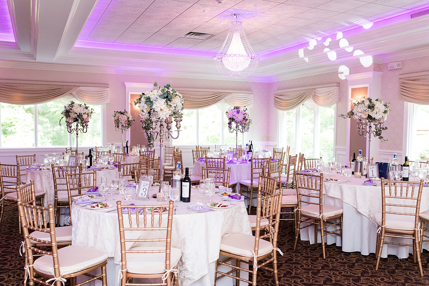 lilac wedding reception