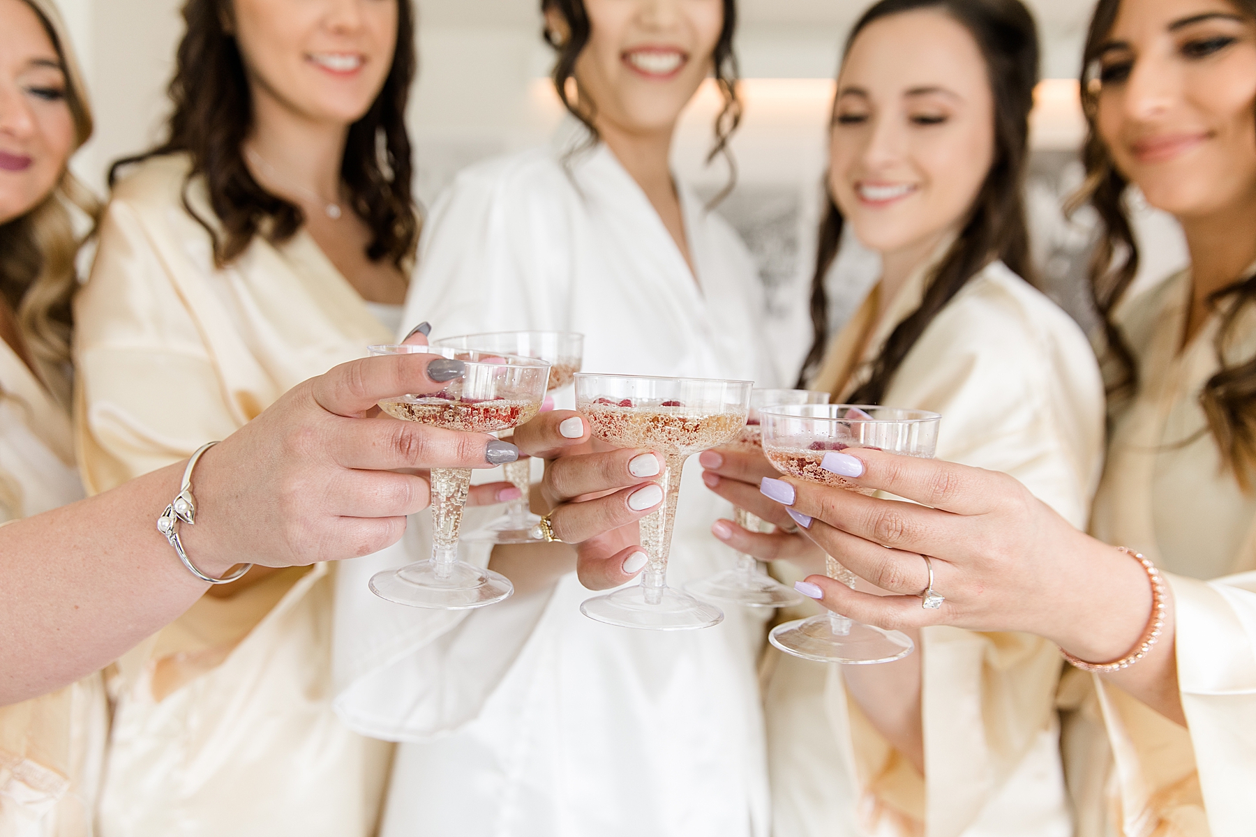 Bride Toasting Before Her Wedding in The Mill Lakeside Manor