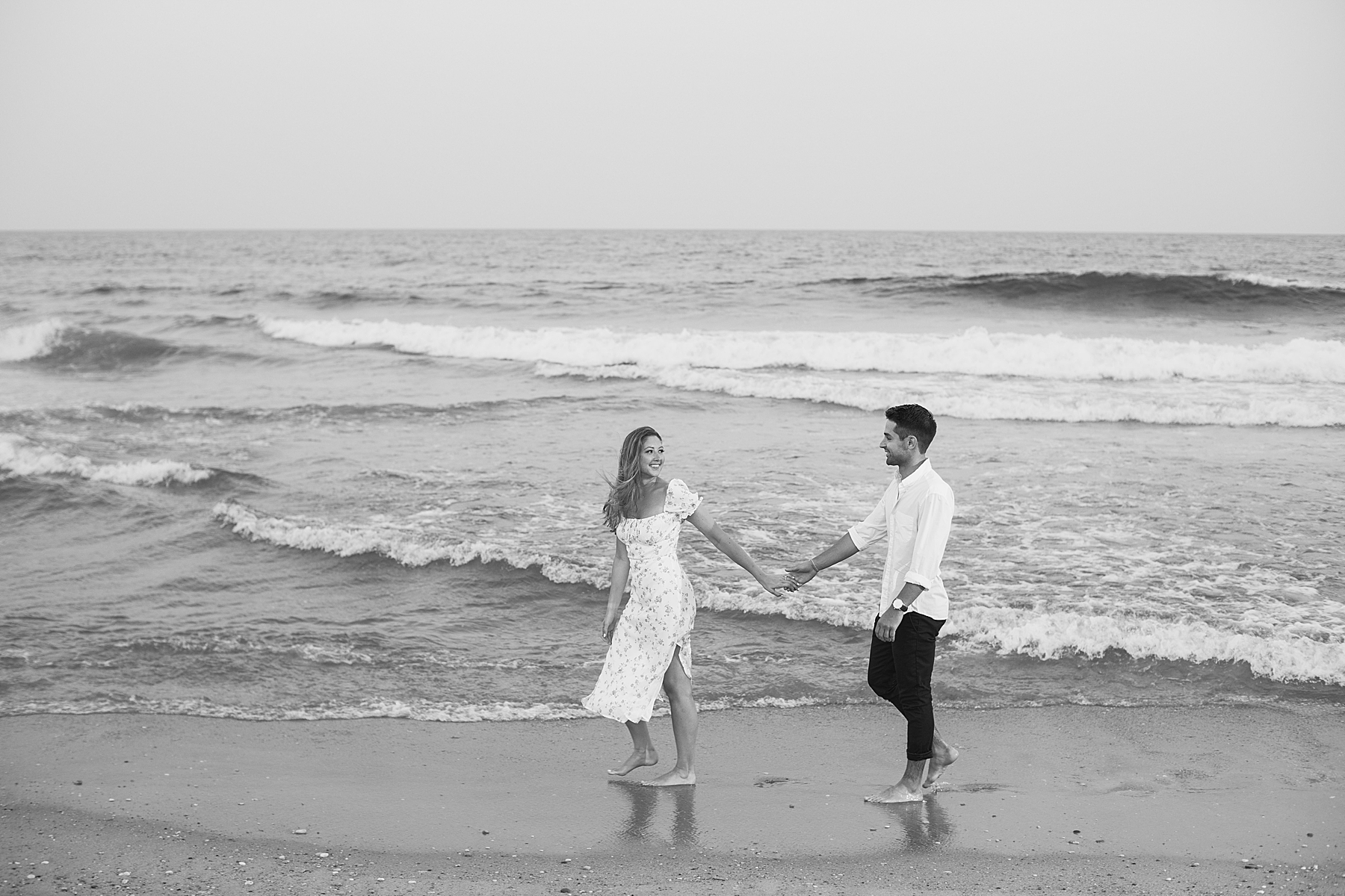 Black & White Engagement Photography Spring Lake Sea Girt